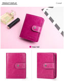 ONTACT'S Genuine Leather Short Wallets for Men RFID Vintage Coin Purse Card Holder Male Money Clip Women‘s Wallet Bag HandbagC