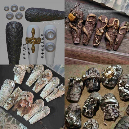 1pc  Snake Flamingo Jellyfish Dragon Dtream 3D Acrylic Mold  Nail Art DIY  Silicone  Nail Art Templates Nails Mold