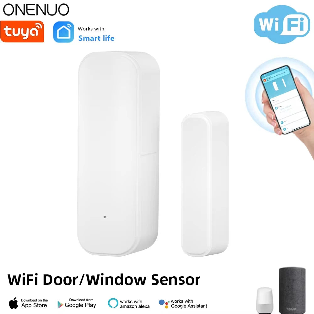 Tuya Wifi Door Sensor Window Entry Sensor Security Burglar Door Sensor Alarm Smart Life Magnetic Door Sensor Alexa Google Home