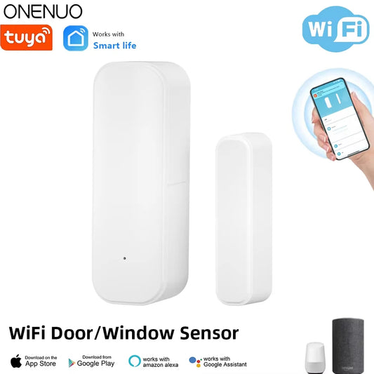 Tuya Wifi Door Sensor Window Entry Sensor Security Burglar Door Sensor Alarm Smart Life Magnetic Door Sensor Alexa Google Home