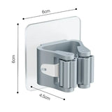4pcs Wall Mounted Plastic Hanging Mop Storage Rack Punch-Free Clip Hook  Space Saving for Broom and Mop Storage