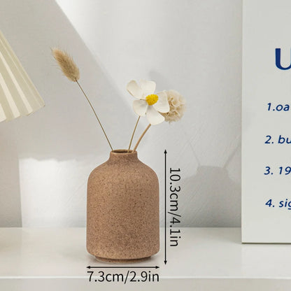 Ceramic Flower Vase Retro Table Decorative Vase Dried Flower Arrangement Pot Home Wedding Gifts Aesthetic Vase Desktop Ornament