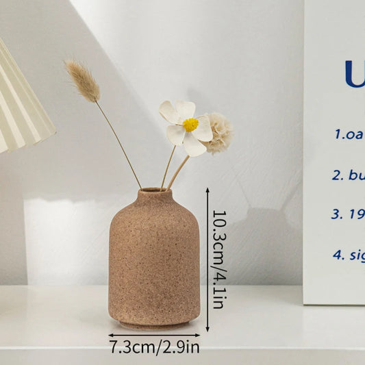 Ceramic Flower Vase Retro Table Decorative Vase Dried Flower Arrangement Pot Home Wedding Gifts Aesthetic Vase Desktop Ornament