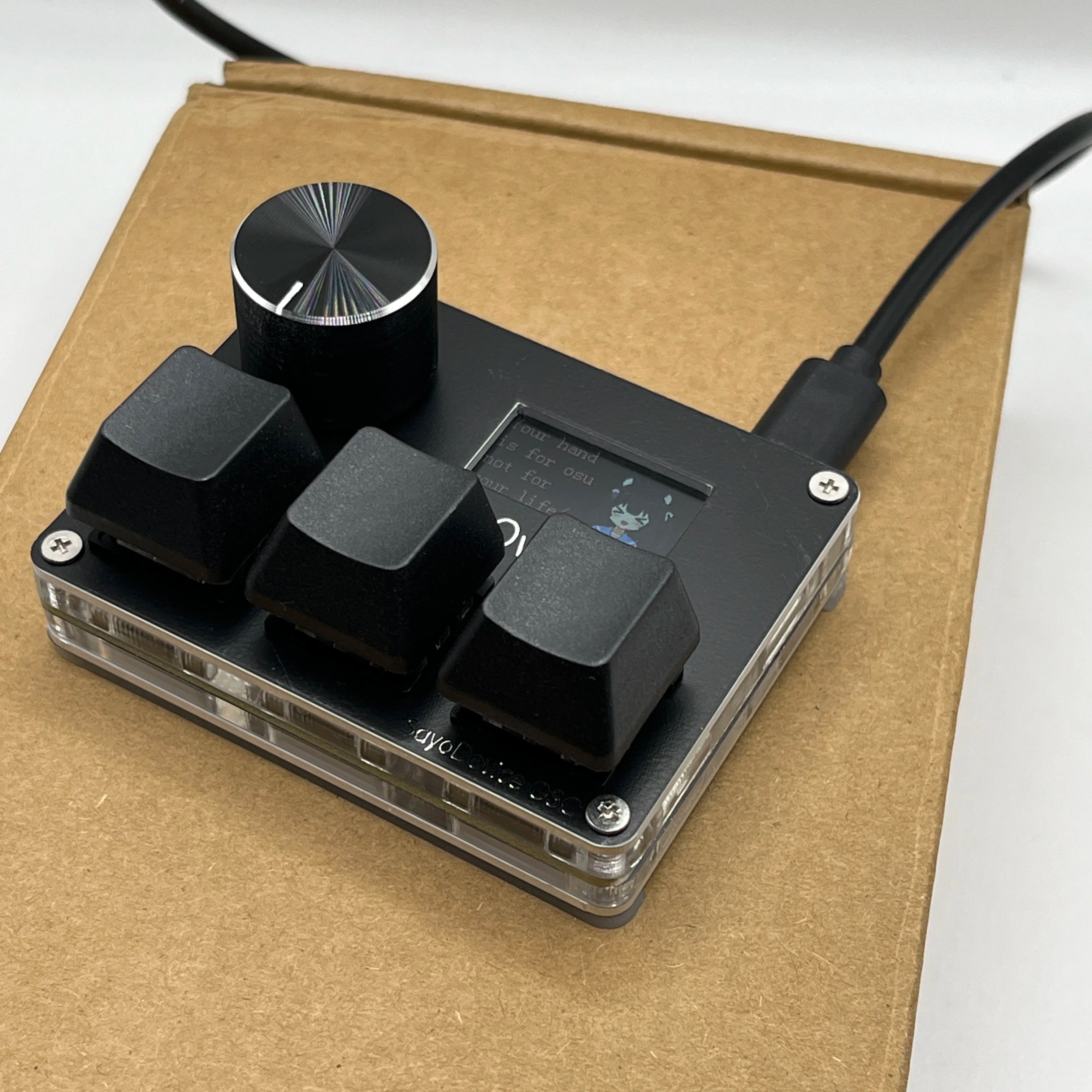 O3C SayoDevice OSU O3C Rapid Trigger Hall Switches Magnetic Pink Switches Keyboard With Knob Screen Copy Paste Shotcut