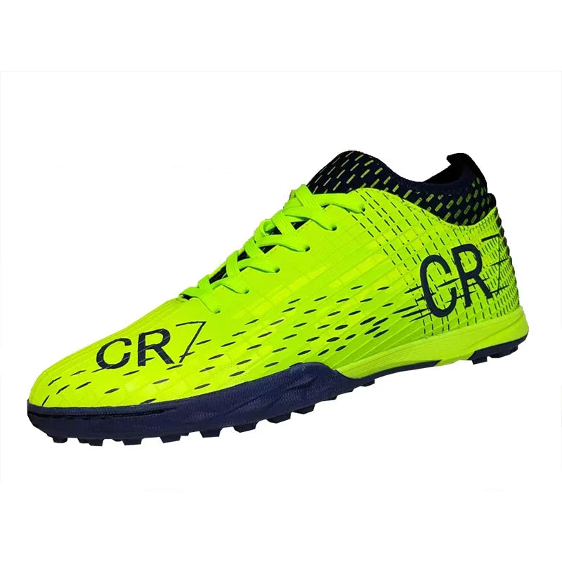 Nuevas botas de fútbol para hombre, de césped artificial, para interior, con clavos largos y tobillo alto, botas de fútbol para campo, botas de entrenamiento ultraligeras para fútbol sala.