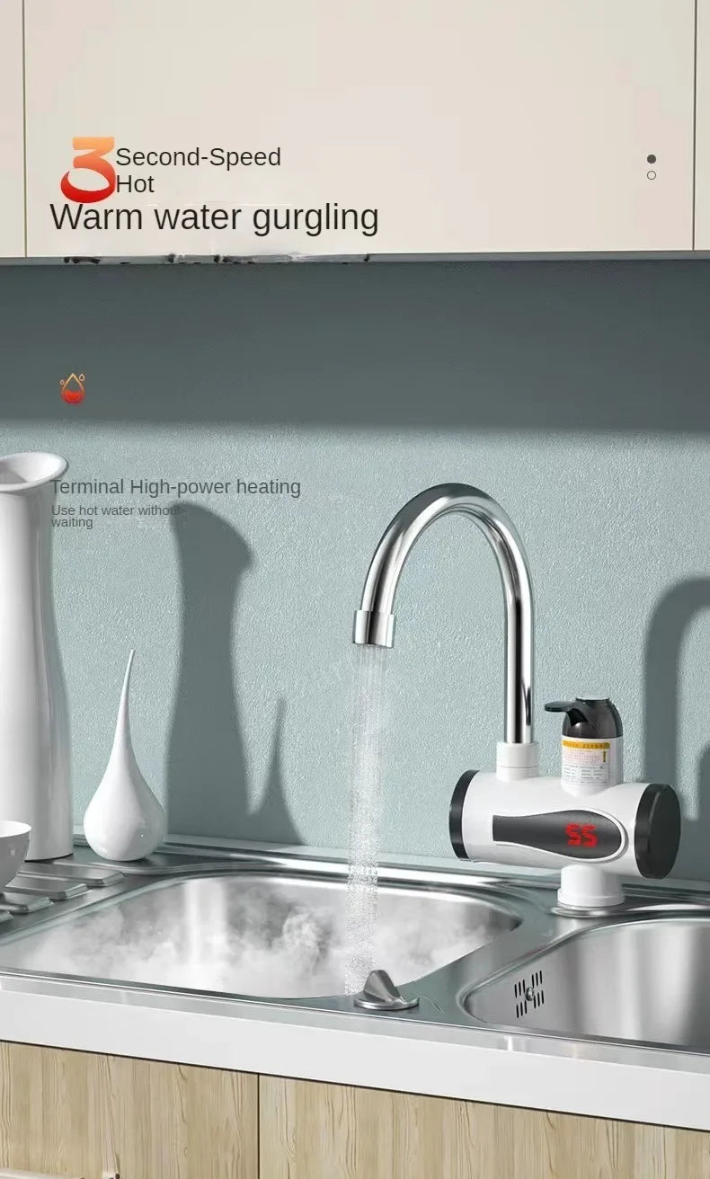 Electric Kitchen Water Heater Tap Instant Hot Water Faucet Heater Cold Heating Faucet Tankless Instantaneous Water Heater