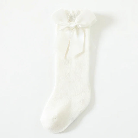 Calcetines largos hasta la rodilla para niños, suaves, 100 % algodón, con encaje, de alta calidad, para otoño e invierno, 2022 
