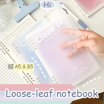 A5/B5 Binder Loose-Leaf Notebook 60 Sheets Lined Book for Students Writing Kawaii Simple Stationery School Supplies