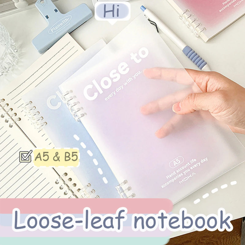 A5/B5 Binder Loose-Leaf Notebook 60 Sheets Lined Book for Students Writing Kawaii Simple Stationery School Supplies