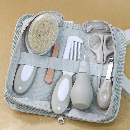 Baby Care Kit six-piece baby nasal aspirator nail clipper brush file comb scissors set daily cleaning and care accessories for baby