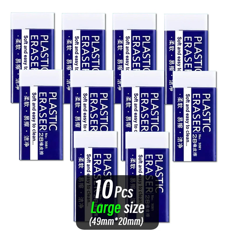 1/10/30pcs 2B Eraser Clean and Mess Free Student Exam Office Sketch Soft Eraser for Kids Correction Supplies Pencil Rubber