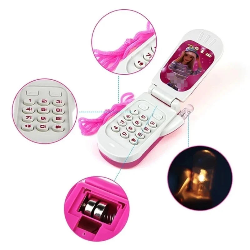 Nostalgia Classic Flip Cover Kids Electronic Music Luminescent Mobile Phone Toy Parent-Kids Interactive Holiday Gift