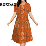 2026 New Floral Graphic Print Women's Dresses Elegant Ladies Summer Dress Casual Retro Plus Size Female Fashion Loose Dress 9XL