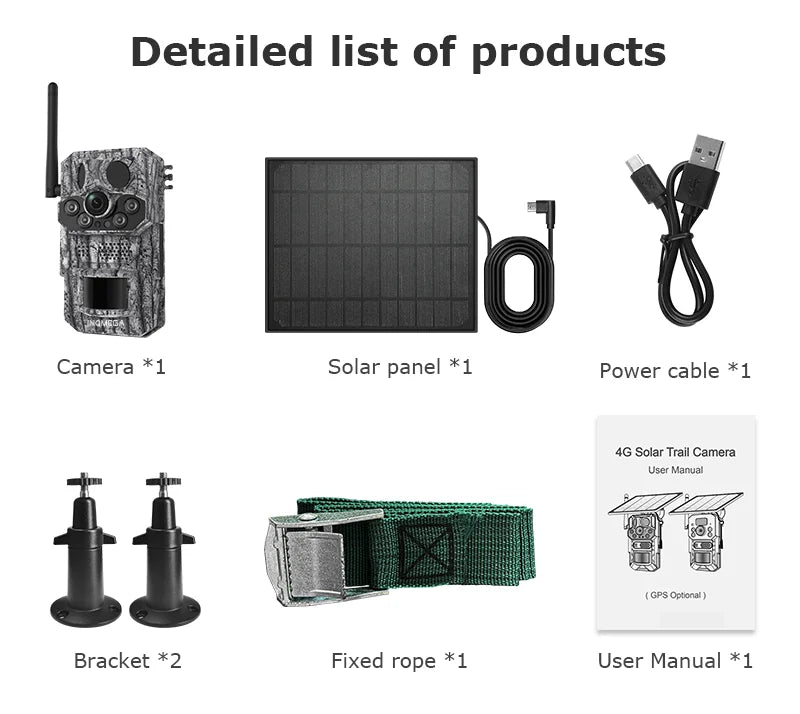 INQMEGA4G 2K 5MP PIR Motion Activated  Trigger Time Night Vision IP66 Hunting Trail Wildlife Battery Solar Camera Forest