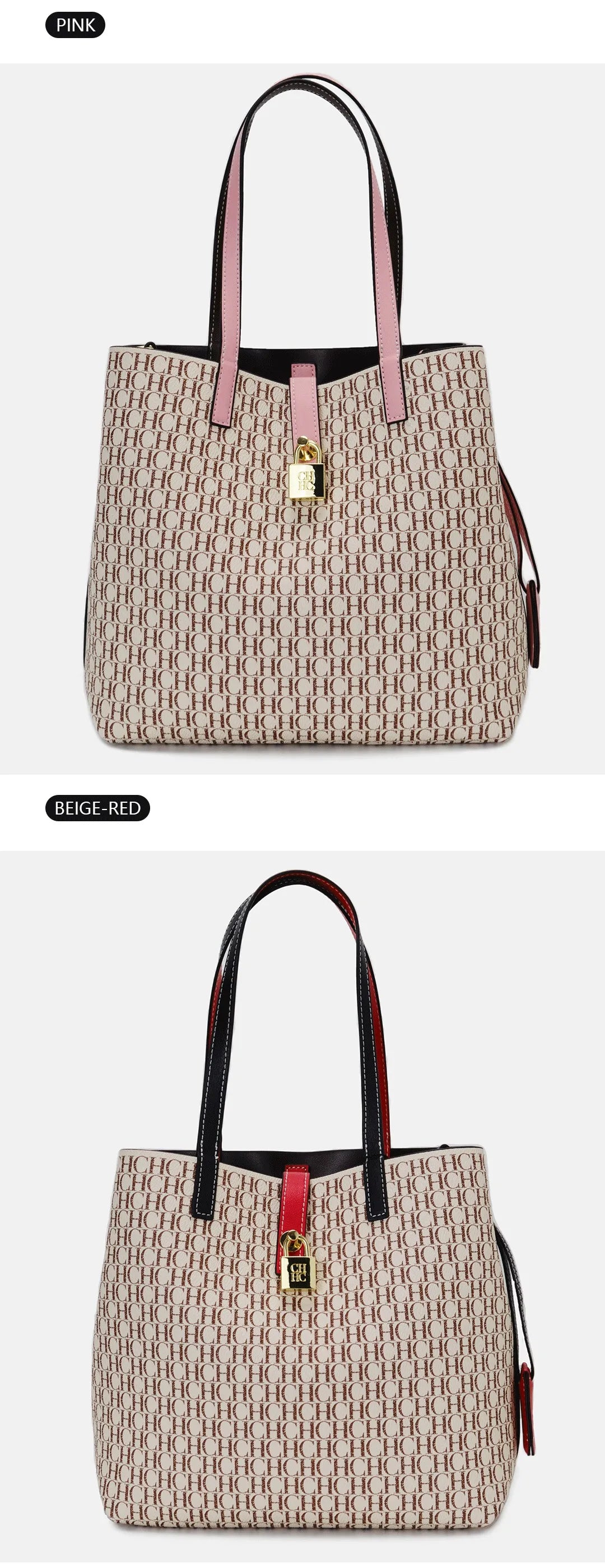 CH Women's Large Capacity Handbag Daily Commuting High-end Versatile PU Material Letter Printed Design Women's Crossbody Bag