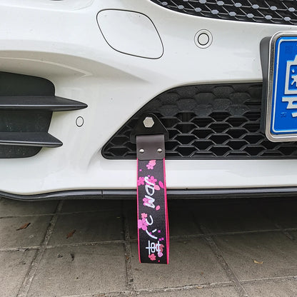 Correa de remolque colgante para coche con cultura de carreras JDM, cuerda de remolque, cinta, parachoques, accesorios para NOS HKS Initial D