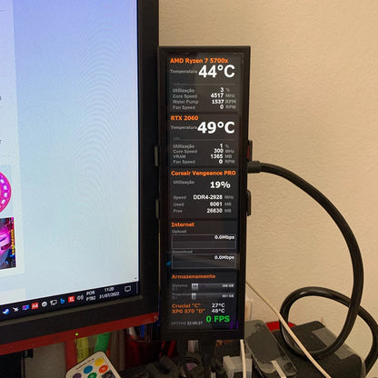 3/5/8.8inch IPS USB Secondary Screen HD-MI Computer CPU GPU RAM HDD SSD Monitor USB Sub Display 480X1920 For Raspberry Pi Linux
