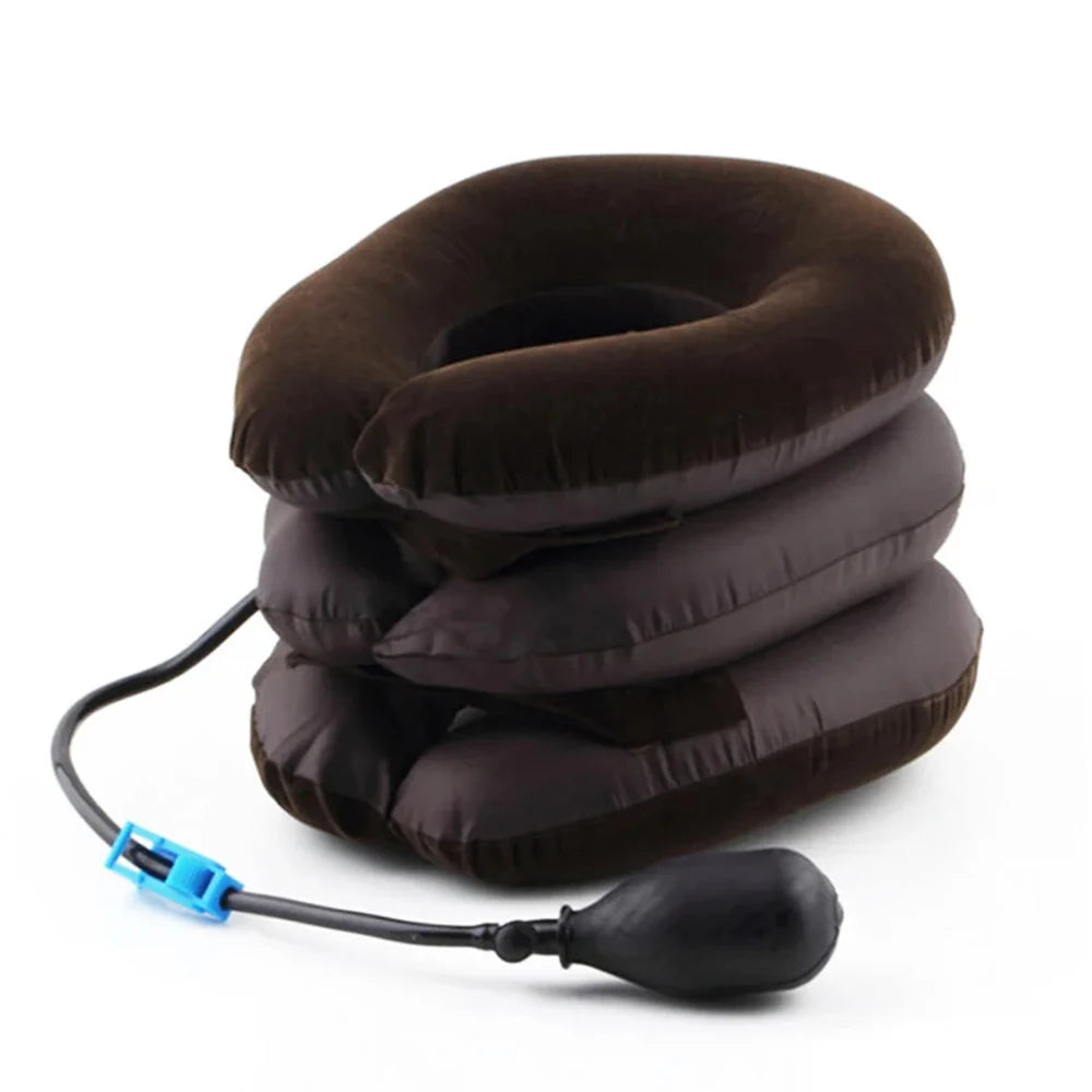 Collarín cervical inflable con tracción cervical, soporte para tractor, almohada de masaje, alivio del dolor, relajación, cuidado de la salud, camilla para cuello y cabeza.