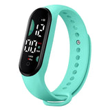 Relógio de pulso digital LED eletrônico feminino, relógio esportivo impermeável, pulseira simples de silicone, relógio casual, moda