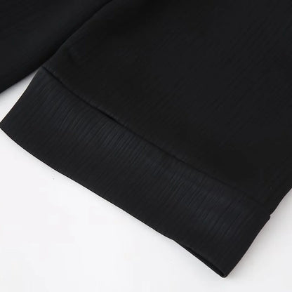 Conjunto de chaqueta y pantalón de traje cruzado con efecto arrugado para mujer, primavera y verano 2024, estilo europeo y americano