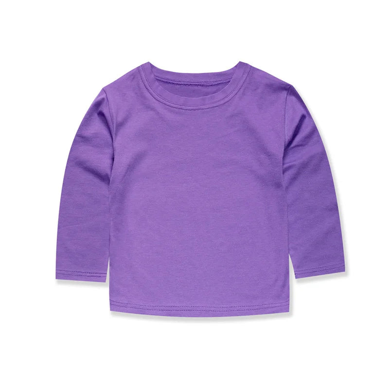Boys Girls T Shirt Long Sleeves 1 to 2 3 4 5 6 7 8 9 10 11 12 13 14 Years 100% Cotton Toddler Boy Shirts for Teens Girl Clothes