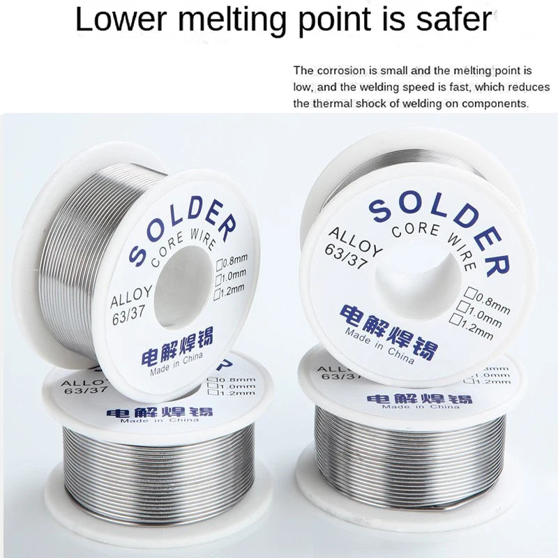 50g-200g Rosin Core Tin Solder Wire 63/37 Solder Wire  Dia 0.8MM/1.0MM High Purity Fusible Tin Easy Melt Wire Circuit Repair