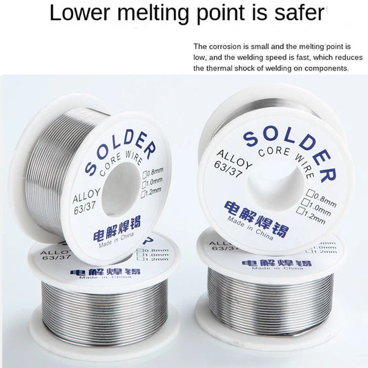 50g-200g Rosin Core Tin Solder Wire 63/37 Solder Wire  Dia 0.8MM/1.0MM High Purity Fusible Tin Easy Melt Wire Circuit Repair