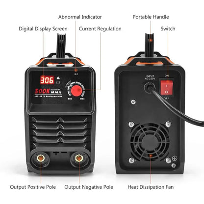 Portable Welding Machine 220V Digital Display LCD Hot Start Welding Machines 300A ARC Welder Machine with Electrode Holder Wire