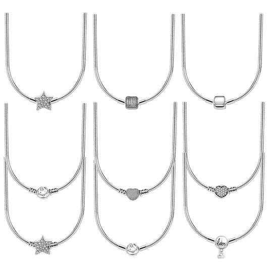 Pulsera de plata de ley 925 para hombre y mujer, adecuada para collares, accesorios elegantes, regalos boutique de alta gama, nuevo 