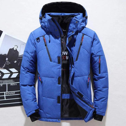 Chaqueta de plumón de 20 grados para hombre, parka de invierno para hombre, chaqueta de plumón de pato blanca con capucha para exteriores, abrigo de nieve acolchado grueso y cálido de gran tamaño M-4XL
