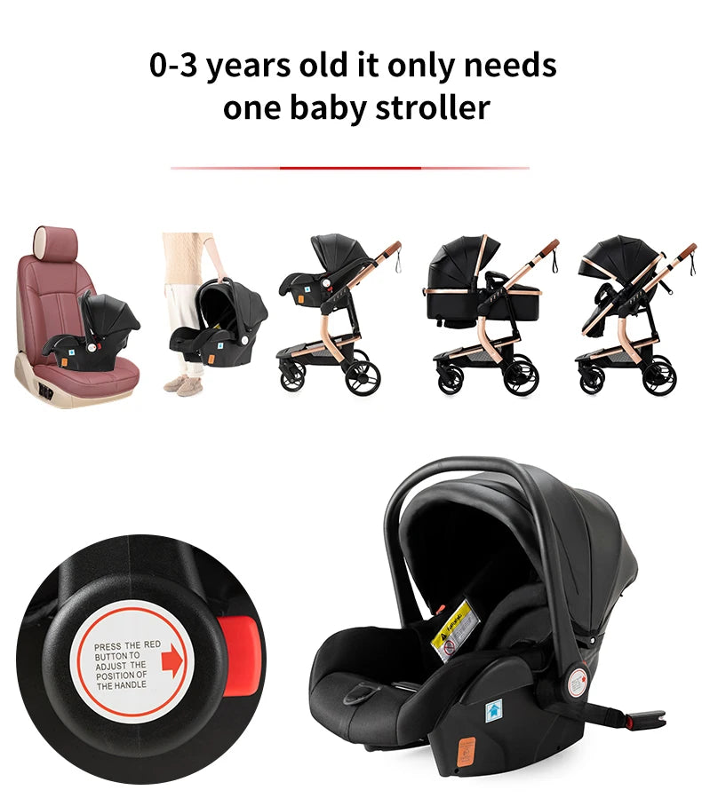 Cochecitos 3 en 1, cochecito de bebé, asiento de coche, cochecito de viaje, cochecito para recién nacidos, paisaje alto, artículos para madres, niños y bebés.