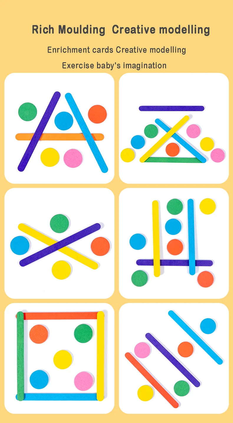 Early Learning Cognitive Rainbow Stick, Children's Color Matching Puzzle, Math Enlightenment, Puzzle Games, Montessori Block Toy