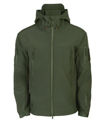 Chaqueta militar informal con capucha para hombre, estilo aviador, de combate, impermeable, de piel de tiburón, estilo softshell, táctica