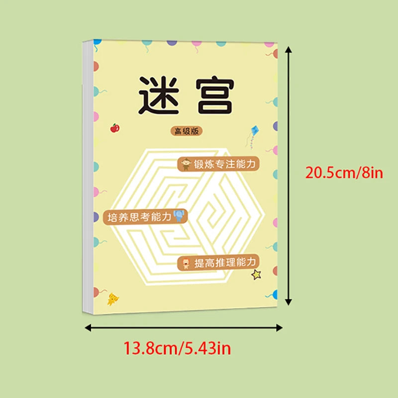 Maze puzzle book: Brain-challenging toy for boys and girls - Maze, logic games, and concentration exercises - Children's gift