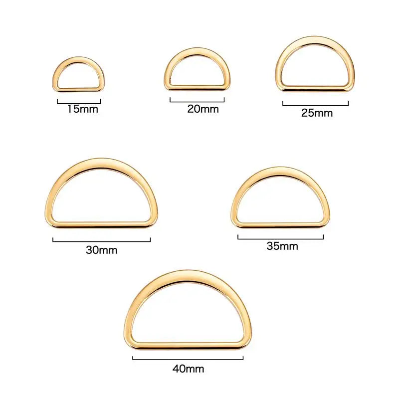 10pcs D-Shaped Buckle D Ring Connection Alloy Metal Silver Gold For Shoes Bags Backpack Buckles DIY Accessory 15/20/25/30/40mm