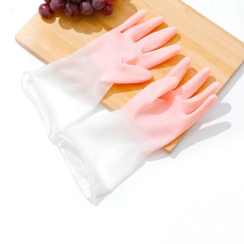 Guantes para lavar platos, resistentes al agua, de goma, finos, de látex, para mujer, #2723