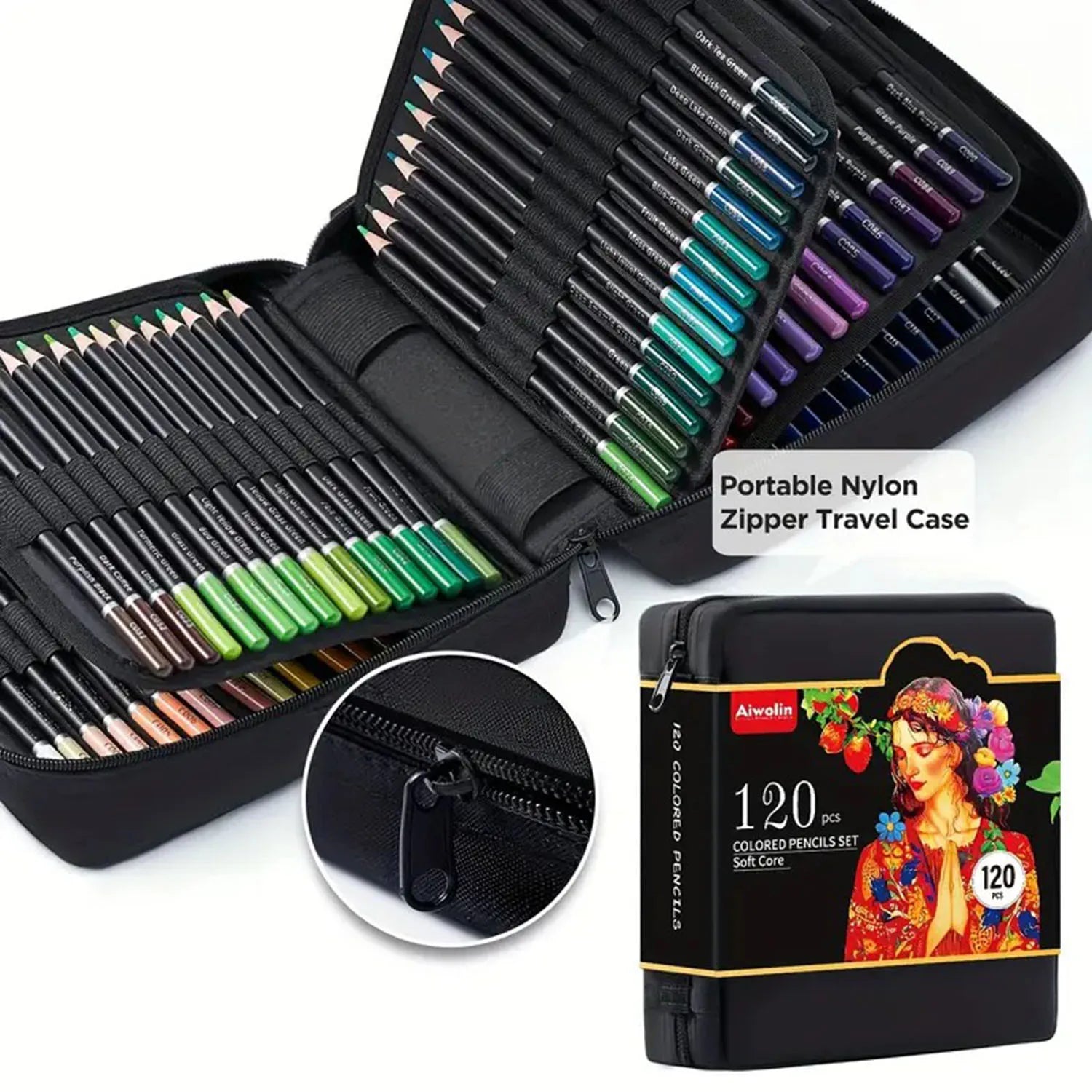 72/120/180/260 Color Lead Pencil Set - Vibrant Watercolor-Style Pencils, Erasable, Perfect for Artists & Beginners, Art Supplies