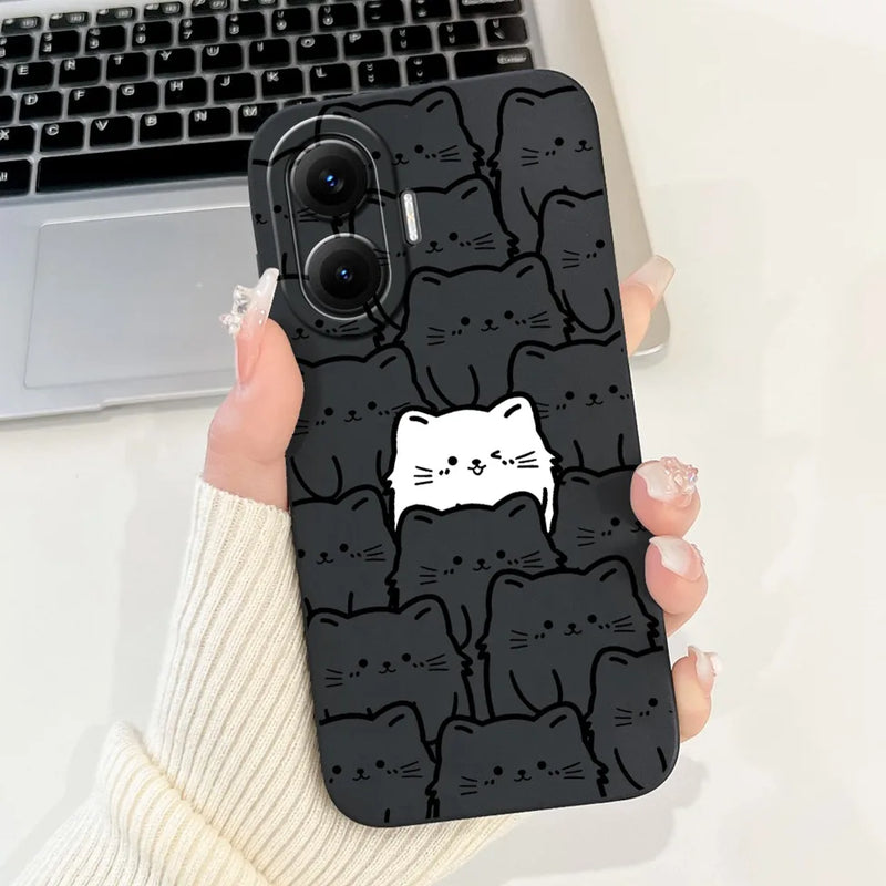 For Xiaomi Poco F7 Phone Cover For Redmi Turbo 4 Pro 5G Case Silicone Cute Cartoon Fashion Luxury Love Shockproof Bumper Funda
