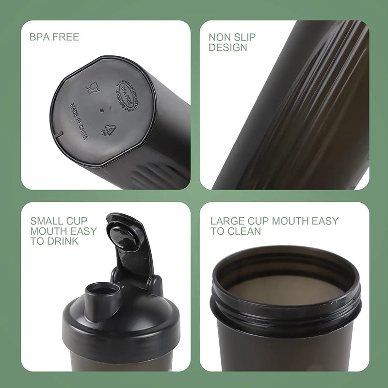 Shaker Cup Sports Portable Convenient Stirring Cup 600ml Plastic Shakers Bottle Adults Drink Water Accessories