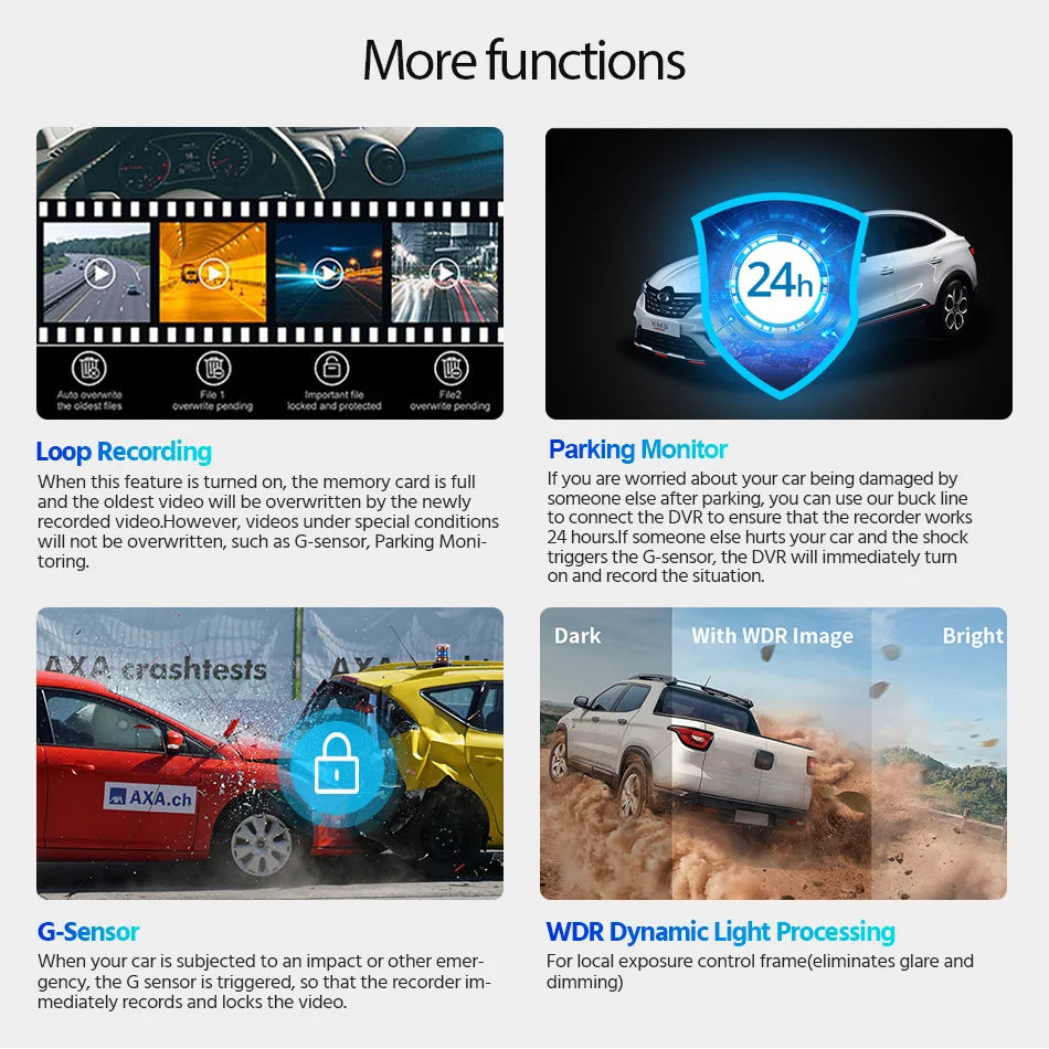 Acceo A37 Car DVR 10.0 Inch Rear View Mirror 2.5K Dash Cam 1080P Car Camera With Rear View Camera Video Recorder Registrar DVRs
