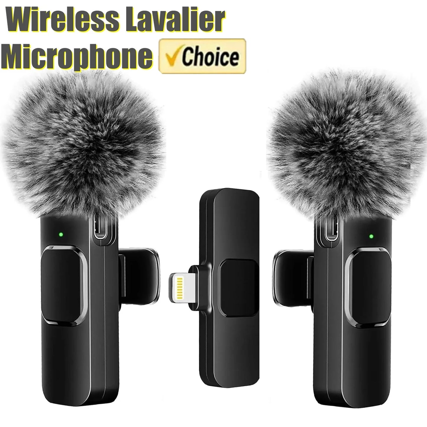 Micrófono de solapa inalámbrico portátil para grabación de audio y video, mini micrófono con reducción de ruido para transmisión en vivo, para iPhone y Android.