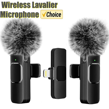 Micrófono de solapa inalámbrico portátil para grabación de audio y video, mini micrófono con reducción de ruido para transmisión en vivo, para iPhone y Android.