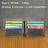 Luxury Handmade 100% Genuine Leather Men Wallet Purse Short Money Clip with Coin Pocket Male Money Bag Multi-Card Wallet Vintage