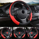 38cm Steering Wheel Cover PU Leather Anti Slip Steer Wheel Protector Breathable Fiber Braid Universal Steering Cover