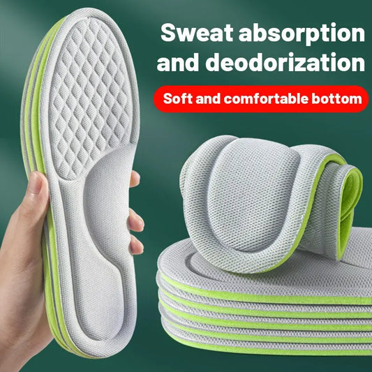 Plantillas deportivas para zapatos, masaje 5D, suaves, desodorantes, transpirables, con amortiguación, para correr, para hombres y mujeres.