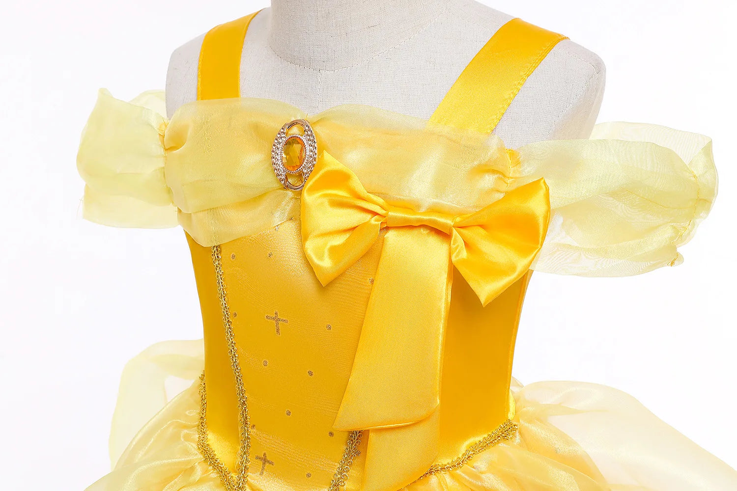 2025 Cosplay Belle Princess Dress Girls Dresses For Beauty and beast Party Clothing Magic stick crown Costume 3-12Y