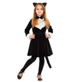 Animal Cat Tiger Cosplay Costume for Boys Girls Headband Clothes Shoes Tail Tutu Skirt Gloves Set for Kids School Performance