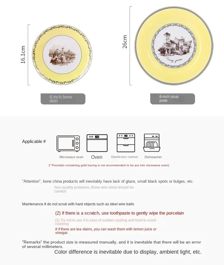 Nordic retro European tableware porcelain plates cups saucers pots high-end luxury sets creative home gifts