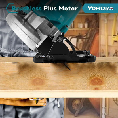 Sierra circular eléctrica sin escobillas Yofidra de 7 pulgadas y 180 mm, 10800 RPM, herramienta de corte inalámbrica y eficiente para carpintería, compatible con batería Makita de 18 V. 