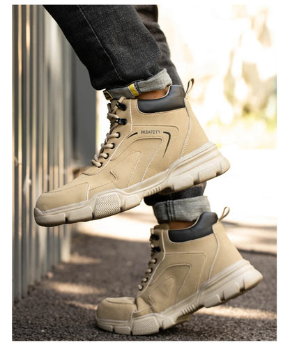 Steel Toe Boots for Men Lightweight Slip Resistant Construction Work Boots Indestructible Men's Safety Shoes Outdoor Boots